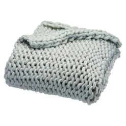 BAUHAUS Decke Chunky Grau, 150 X 125 Cm, 100 % Polyester