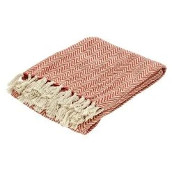 Alternative view of BAUHAUS Decke Zigzag Rostrot, 170 X 130 Cm, 100 % Baumwolle