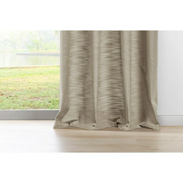 BAUHAUS Ösenschal Leinen-Look B X H: 135 X 300 Cm, 100 % Polyester, Beige 5 BAUHAUS Ösenschal Leinen-Look B X H: 135 X 300 Cm, 100 % Polyester, Beige – Bild 3