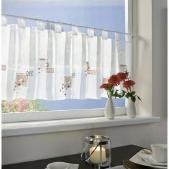 Alternative view of BAUHAUS Elbersdrucke Cafehaus-Gardine Café 140 X 48 Cm, 100 % Polyester, Braun/Weiß