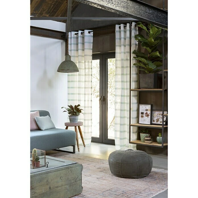 BAUHAUS Elbersdrucke Ösenschal Ida 140 X 255 Cm, 100 % Polyester, Weiß/Mint 4 BAUHAUS Elbersdrucke Ösenschal Ida 140 X 255 Cm, 100 % Polyester, Weiß/Mint – Bild 2