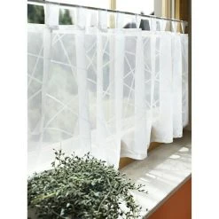 BAUHAUS Elbersdrucke Bistrogardine Crossover 140 X 48 Cm, 100 % Polyester, Weiß -BAUHAUS Shop 12 1072