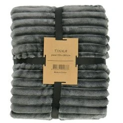 BAUHAUS Decke Tinka Charcoal Grey, 200 X 150 Cm, 100 % Polyester