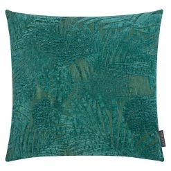 BAUHAUS Kissen Jacquard Floral, Petrol, 50 X 50 Cm, Vorderseite: 64 % Viskose, 36 % Baumwolle