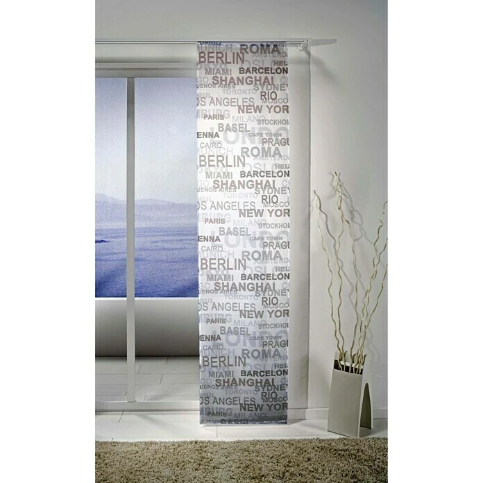 BAUHAUS Expo Ambiente II Flächenvorhang Town Weiß/Grau, 100 % Polyester, 60 X 245 Cm 4 BAUHAUS Expo Ambiente II Flächenvorhang Town Weiß/Grau, 100 % Polyester, 60 X 245 Cm – Bild 2