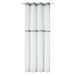 BAUHAUS Elbersdrucke Ösenschal Bobbel Weiß/Grau/Anthrazit, 100% Polyester