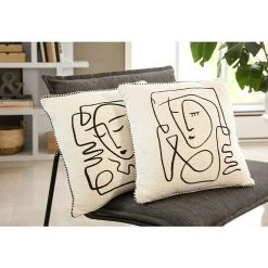 BAUHAUS Kissen Pica II Weiß/Schwarz, 45 X 45 Cm, 100 % Baumwolle -BAUHAUS Shop 12 1380