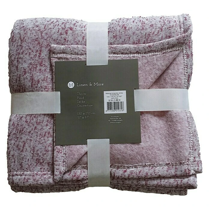 BAUHAUS Decke Melange Burgundy, 170 X 130 Cm, Polyester 3 BAUHAUS Decke Melange Burgundy, 170 X 130 Cm, Polyester