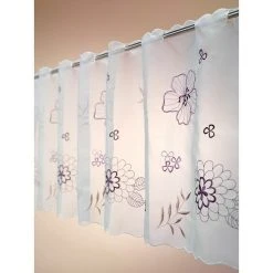 BAUHAUS Elbersdrucke Bistrogardine Javine Weiß/Violett, 140 X 48 Cm, 100 % Polyester -BAUHAUS Shop 12 1475