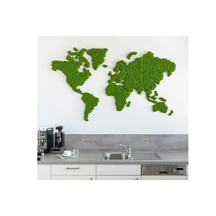 BAUHAUS StyleGreen Moosbild Weltkarte 230 X 135 Cm 4 BAUHAUS StyleGreen Moosbild Weltkarte 230 X 135 Cm – Bild 3