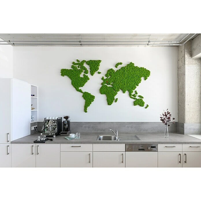 BAUHAUS StyleGreen Moosbild Weltkarte 230 X 135 Cm 6 BAUHAUS StyleGreen Moosbild Weltkarte 230 X 135 Cm – Bild 5