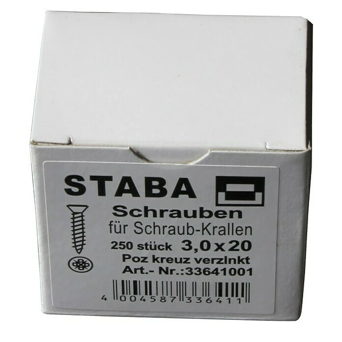 BAUHAUS Staba Schrauben Durchmesser: 3 Mm, Länge: 20 Mm, 250 Stk. 3 BAUHAUS Staba Schrauben Durchmesser: 3 Mm, Länge: 20 Mm, 250 Stk.