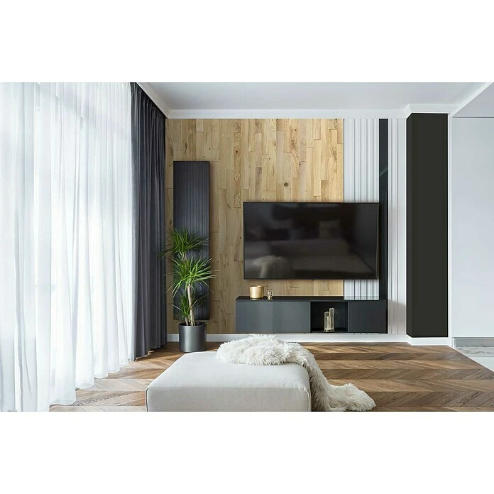 BAUHAUS Wodewa Echtholzriemchen 1000 Eiche Rustikal 1.000 X 100 Mm, Stärke: 3 Mm - 6 Mm, Strukturiert Unbehandelt, Verklebung 6 BAUHAUS Wodewa Echtholzriemchen 1000 Eiche Rustikal 1.000 X 100 Mm, Stärke: 3 Mm - 6 Mm, Strukturiert Unbehandelt, Verklebung – Bild 4