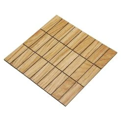 BAUHAUS Wodewa Holzmosaik Eiche 288 X 288 X 4 Mm, 1 Matte, Motiv: Rechtecke