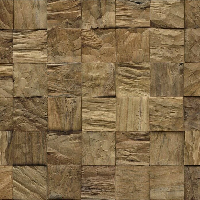 BAUHAUS Indo Holzpaneel 3D Wall Diamondwood Cube Nature Teak, 552 X 184 X 10 Mm, 10 Paneele 4 BAUHAUS Indo Holzpaneel 3D Wall Diamondwood Cube Nature Teak, 552 X 184 X 10 Mm, 10 Paneele – Bild 2