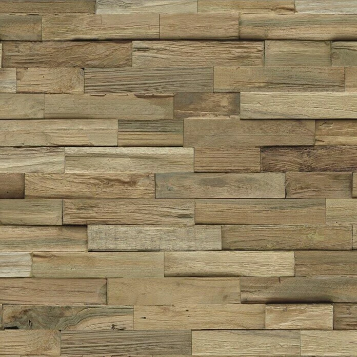 BAUHAUS Indo Holzpaneel 3D Wall Nature Teak, 500 X 200 X 10 Mm, 10 Paneele 4 BAUHAUS Indo Holzpaneel 3D Wall Nature Teak, 500 X 200 X 10 Mm, 10 Paneele – Bild 2