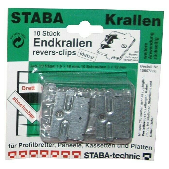 BAUHAUS Staba Endkrallen Mit Reversclip 10 Stk. 3 BAUHAUS Staba Endkrallen Mit Reversclip 10 Stk.