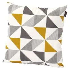 BAUHAUS Sunfun Kissen Vanessa 60 X 60 Cm, Gelb/Beige/Grau, Baumwolle