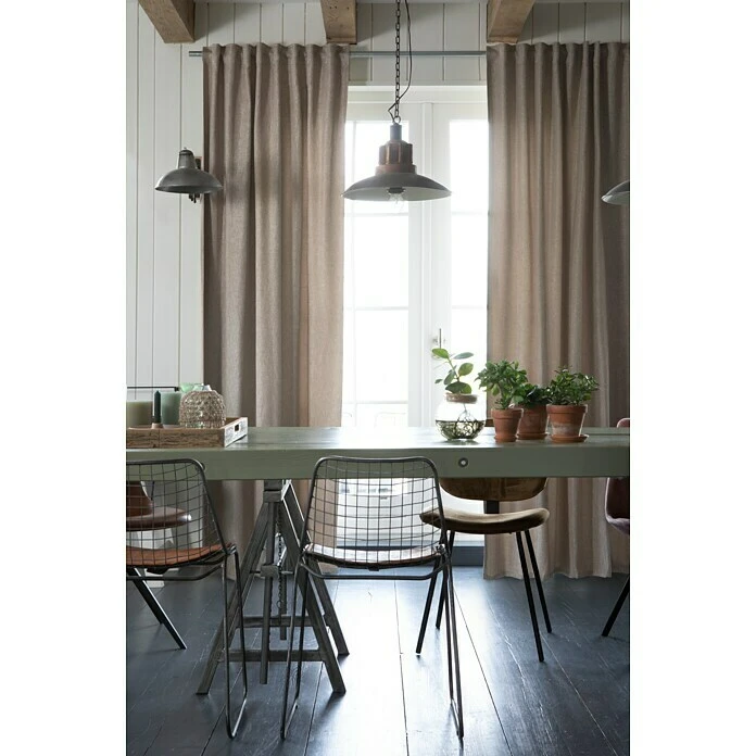 BAUHAUS Elbersdrucke Verdunkelungsvorhang Sundown Beige, B X H: 140 X 255 Cm, 100% Polyester 4 BAUHAUS Elbersdrucke Verdunkelungsvorhang Sundown Beige, B X H: 140 X 255 Cm, 100% Polyester – Bild 2