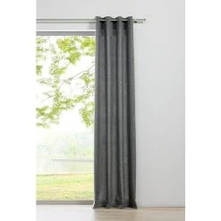 BAUHAUS Ösenschal Chalet B X H: 135 X 245 Cm, 100 % Polyester, Grau