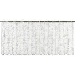 BAUHAUS Elbersdrucke Bistrogardine Rosanne 160 X 45 Cm, 100 % Polyester, Floral, Weiß