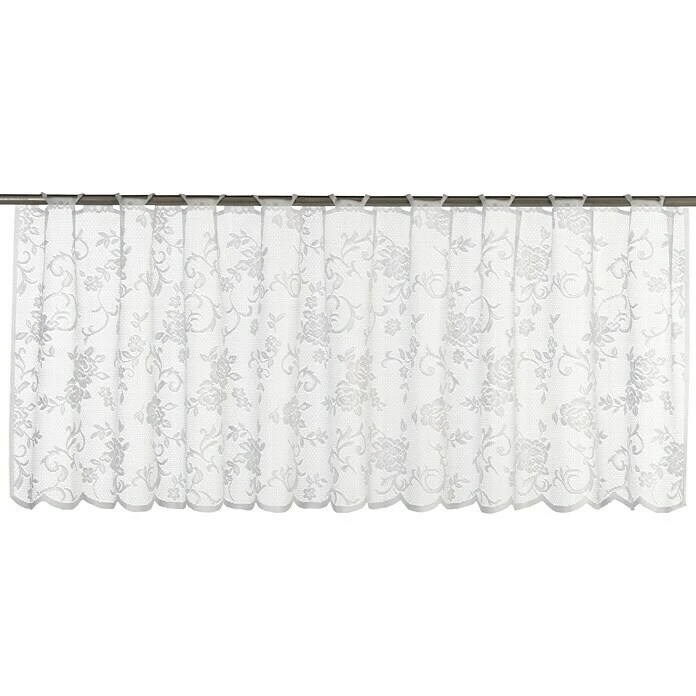 BAUHAUS Elbersdrucke Bistrogardine Rosanne 160 X 45 Cm, 100 % Polyester, Floral, Weiß 3 BAUHAUS Elbersdrucke Bistrogardine Rosanne 160 X 45 Cm, 100 % Polyester, Floral, Weiß