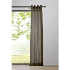 BAUHAUS Ösenschal Transparent B X H: 135 X 245 Cm, 100 % Polyester, Cappuccino