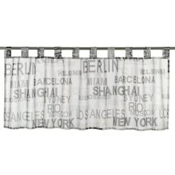 BAUHAUS Elbersdrucke Bistrogardine City 140 X 45 Cm, 100 % Polyester, Grafisch, Weiß/Grau