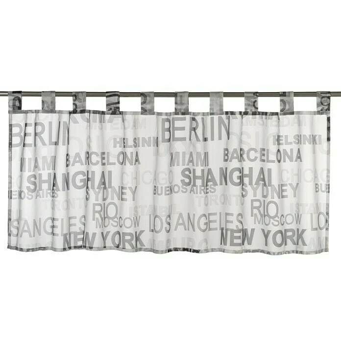BAUHAUS Elbersdrucke Bistrogardine City 140 X 45 Cm, 100 % Polyester, Grafisch, Weiß/Grau 3 BAUHAUS Elbersdrucke Bistrogardine City 140 X 45 Cm, 100 % Polyester, Grafisch, Weiß/Grau