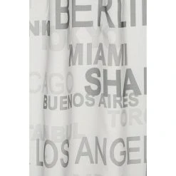 Alternative view of BAUHAUS Elbersdrucke Bistrogardine City 140 X 45 Cm, 100 % Polyester, Grafisch, Weiß/Grau
