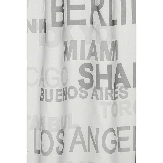 BAUHAUS Elbersdrucke Bistrogardine City 140 X 45 Cm, 100 % Polyester, Grafisch, Weiß/Grau 4 BAUHAUS Elbersdrucke Bistrogardine City 140 X 45 Cm, 100 % Polyester, Grafisch, Weiß/Grau – Bild 2