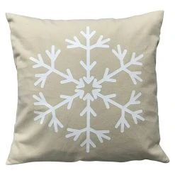 BAUHAUS Kissen X-Mas Snowflake, Beige, 45 X 45 Cm, 100 % Baumwolle
