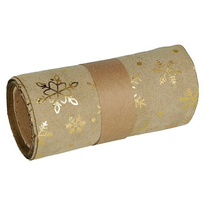 BAUHAUS Dekostoff Braun/Gold, 300 X 12 Cm, 100 % Polyester 4 BAUHAUS Dekostoff Braun/Gold, 300 X 12 Cm, 100 % Polyester – Bild 2