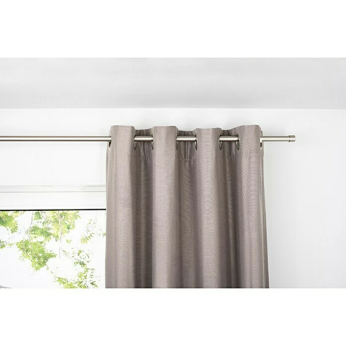 BAUHAUS Ösenschal Leinen-Look B X H: 135 X 245 Cm, 100 % Polyester, Taupe 4 BAUHAUS Ösenschal Leinen-Look B X H: 135 X 245 Cm, 100 % Polyester, Taupe – Bild 2