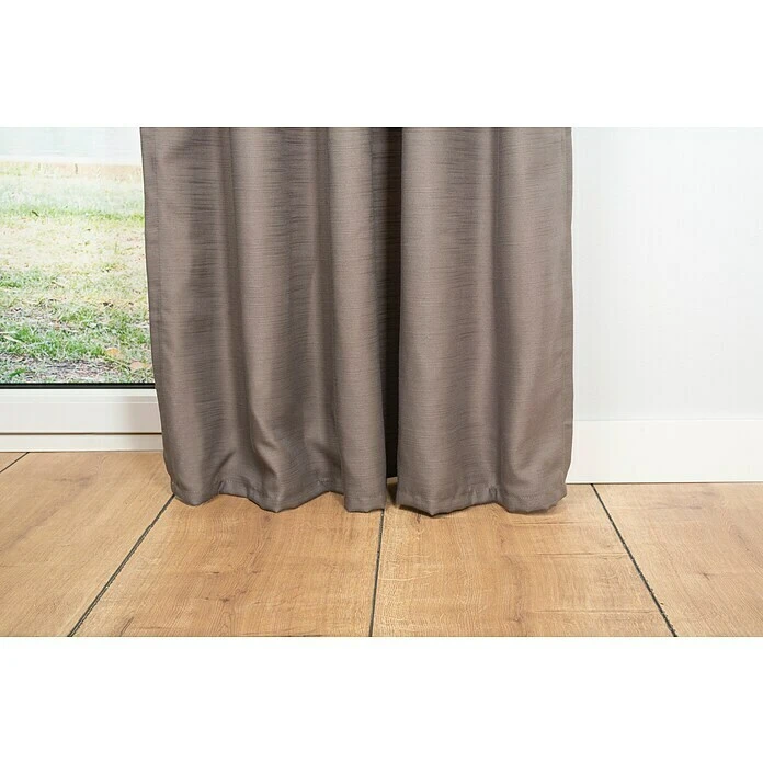 BAUHAUS Ösenschal Leinen-Look B X H: 135 X 245 Cm, 100 % Polyester, Taupe 5 BAUHAUS Ösenschal Leinen-Look B X H: 135 X 245 Cm, 100 % Polyester, Taupe – Bild 3
