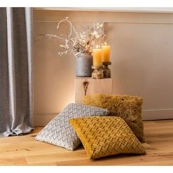 BAUHAUS Kissen Classy Ocker, 45 X 45 Cm, 100 % Polyester -BAUHAUS Shop 12 879