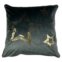 BAUHAUS Kissen Stern Charcoal Grey, 45 X 45 Cm, 100 % Polyester