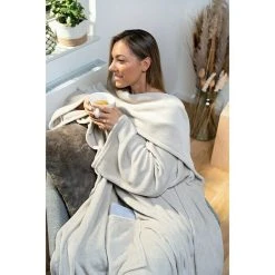 BAUHAUS Decke Giny Ärmel Pumice Stone, 200 X 150 Cm, 100 % Polyester -BAUHAUS Shop 12 946