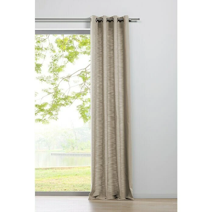 BAUHAUS Ösenschal Leinen-Look B X H: 135 X 300 Cm, 100 % Polyester, Beige 3 BAUHAUS Ösenschal Leinen-Look B X H: 135 X 300 Cm, 100 % Polyester, Beige