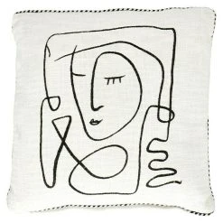 BAUHAUS Kissen Pica I Weiß/Schwarz, 45 X 45 Cm, 100 % Baumwolle