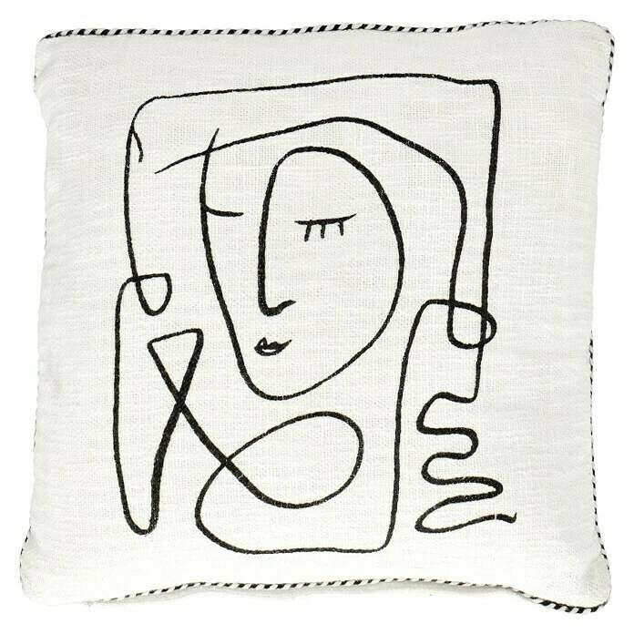 BAUHAUS Kissen Pica I Weiß/Schwarz, 45 X 45 Cm, 100 % Baumwolle 3 BAUHAUS Kissen Pica I Weiß/Schwarz, 45 X 45 Cm, 100 % Baumwolle