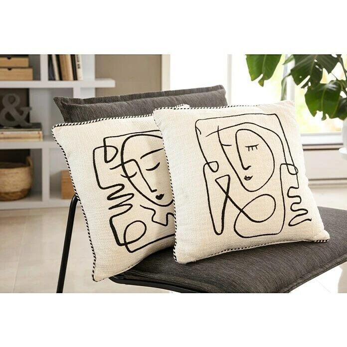 BAUHAUS Kissen Pica I Weiß/Schwarz, 45 X 45 Cm, 100 % Baumwolle 7 BAUHAUS Kissen Pica I Weiß/Schwarz, 45 X 45 Cm, 100 % Baumwolle – Bild 5